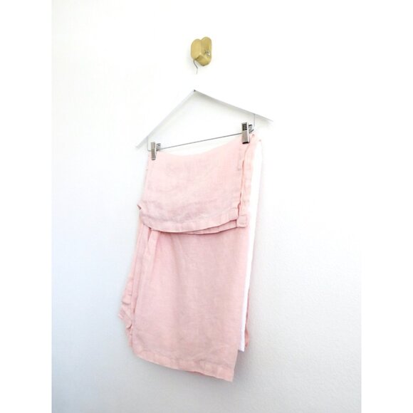 Crate and Barrel Kids Baby Crib Skirt 100% Linen Pink - Picture 5 of 7